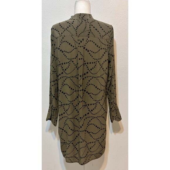 Equipment Cadence Size M Silk Stars Print Long Sleeve Dress Boho Feminine Fall - Picture 8 of 12